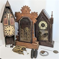 LOT Various Clock Parts & Housings