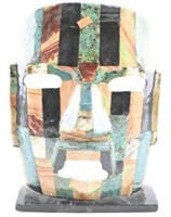 Oriental style pottery sculpted mask w/glazed