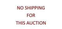 NO Shipping for this auction