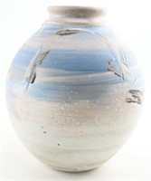 Ron Webb signed Pottery vase 11” x 10”