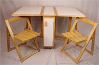 MODERN DROP LEAF DINING TABLE WITH FOLDING CHAIRS