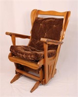 VINTAGE MAPLE CUSHIONED ROCKING CHAIR