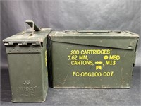 Two 200 Cartridges 7.62MM Ammo Tins