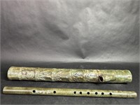 Carved Green Stone Flute
