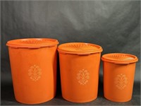 Vintage Orange Tupperware Canister Set