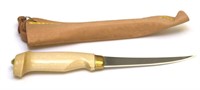 Eagle Claw Wooden Handle 6" Filet Knife W/ Sheath