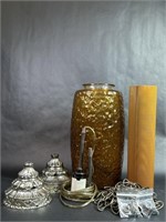 Vintage Amber Hanging Lamp