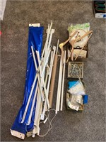 Assorted curtain rod hooks, and other accessories