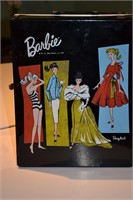 Mattel 1961 Barbie Black Carrying Case & Clothes