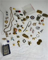 Assorted lot of jewelry, pins, etc