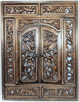 Large Carved Wooden Wall Decor w Shudders