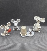 Adorable Pewter Mouse Figures