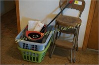 HOUSEHOLD ITEMS, MOP, BUCKET, CHAIR, STEP STOOL