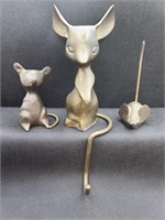 Decorative Brass Mice Figures
