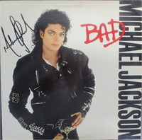 Michael Jackson Signed 'Bad' Album Cover