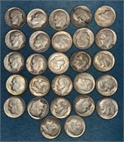 Roosevelt Dimes; 1964 & before; 27 count