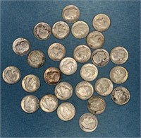 Roosevelt Dimes; 1964 & before; 27 count