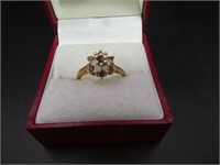 Gold Plated Pink Gemstone Ring Size 6.5