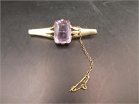 Vintage Amethyst 2" Brooch