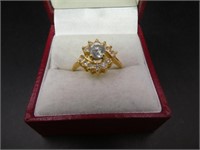 Gold Plated Cocktail Ring Size 8