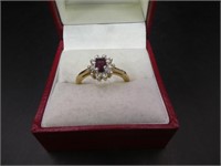 Gold Plated Amethyst Ring Size 7.5