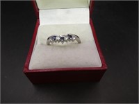 Silver Blue Stone Ring Size 10