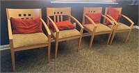 4 Maple Waiting Room Chairs Light wood JSI Kendall