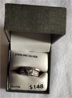 1/5 CT Forever Bride Sterling Silver Wedding Set 7