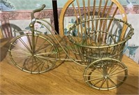 Tricycle shaped metal planter stands 12 inches