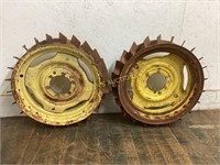 2 STEEL TRACTOR WHEELS