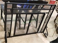 Nice metal glass and wire mesh fireplace screen,