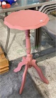 Vintage painted pink four legged accent table/
