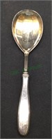 Sterling silver serving spoon 84 g total weight.