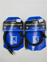 (2) BOSS TRS / MIDI 5 FT INTERCONNECT CABLE