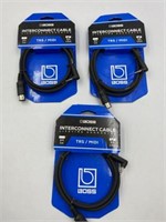 (3) BOSS TRS / MIDI 5 FT INTERCONNECT CABLE