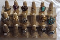 16 Sterling Silver & Costume Jewelry Rings!!