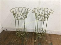 2 METAL PLANT STANDS