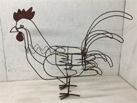 METAL ROOSTER PLANT STAND