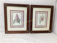 2 FLORAL PRINTS FRAMED AND MATTED