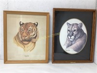 TIGER PRINT AND MOUNTAIN LION FRAMED PRINT