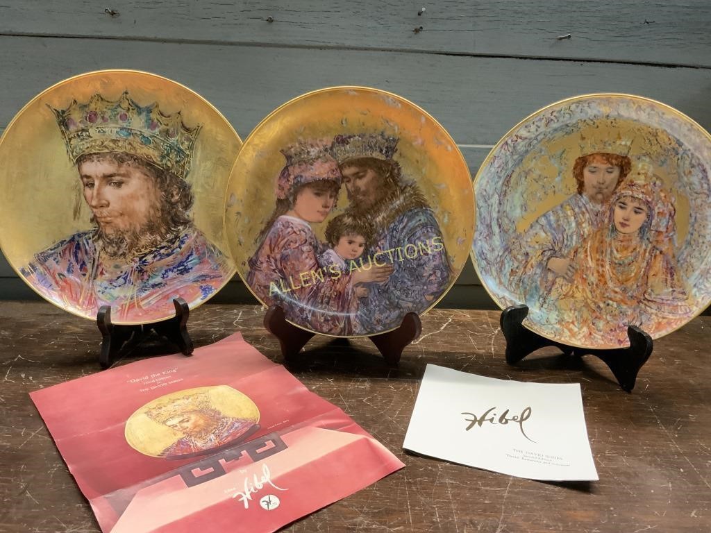 3 HIBEL THE DAVID SERIES COLLECTIBLE PLATES