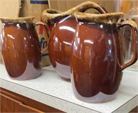 3 Hull drip ware pitchers