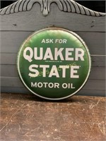 METAL QUAKER STATE OIL SIGN