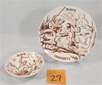 Oxford Davy Crockett 9.5" Plate & 6" Bowl
