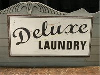 METAL "DELUXE  LAUNDRY" SIGN
