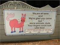 "FEED THE CRITTERS"  METAL SIGN