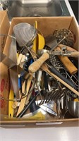 Large box of kitchen utensils