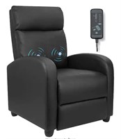 LACOO Black Leather Standard Recliner