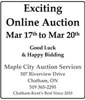 Exciting Auction Starts March 17 at 6pm