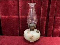 Manganese Milk Glass 14.5" Oil Lamp